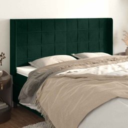 Tablie pat cu aripioare verde închis 183x16x118/128 cm catifea GartenMobel Dekor