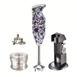 Mixer Bamix DeLuxe Design Edition 200W, Motor profesional, Rasnita, Stand DeLuxe, 3 lame, Porcelain blue