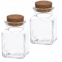 Borcan de sticlă de 125 ml cu dop pentru borcan de condimente - 2 buc.