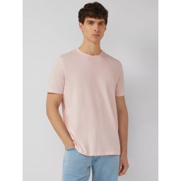 s.Oliver Tricou barbati din bumbac, la baza gatului, Regular fit, Piersica (SELECTATI MARIMEA: L)