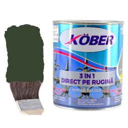 Vopsea antirugina, tip lucios, Verde Crom, RAL 6020, 2.5 litri, 3 in 1 Kober,