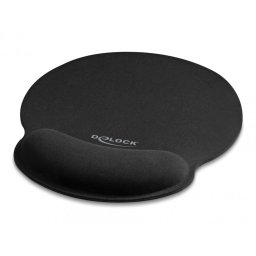 Mouse pad ergonomic cu suport pentru incheietura mainii 252x227mm Negru, Delock 12559