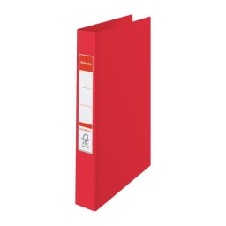 Caiet mecanic Esselte VIVIDA, PP/PP, partial reciclat, FSC, A4, mecanism 4RR, inel 25 mm, rosu
