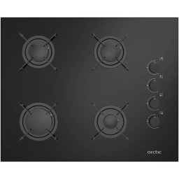 Plita Plita pe Gaz Incorporabila 4 Arzatoare 65 cm Negru, Aprindere Electrica, Sistem Siguranta Gaz