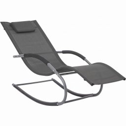 Șezlong de grădină cu balansoar Avenberg Merida, negru, 147 x 63 x 88 cm, negru