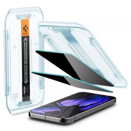 Folie de protectie Ecran Privacy Spigen GlastR EZ FIT pentru Google Pixel 9 / 9 Pro, Sticla Securizata, Full Glue, Set 2 bucati AGL09312