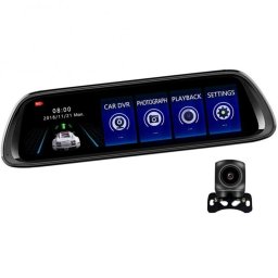 Resigilat Camera Video Auto Oglinda DVR Dubla FullHD Techstar® K62, Unghi 170°, Display IPS LED 10", Nightvision, Wide Range, cu Microfon