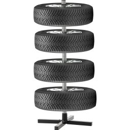 Suport metalic pentru depozitare anvelope 4 roti, 100 kg, negru