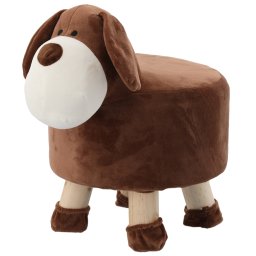 Taburet pentru copii model catel, 28x25 cm, plus moale, maro, max. 50 kg