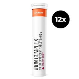 GymBeam Complex de fier efervescent 12 x 20 tab fructe de pădure