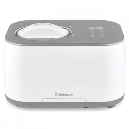 Masina de facut inghetata Cuisinart Freeze Ease ICE90E, 100 W, 0,95 l, 3 programe, Compresor, Alb/Gri
