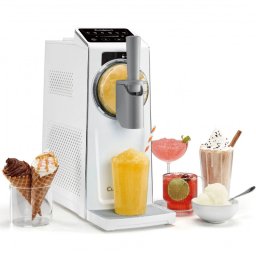 Masina de facut inghetata Cuisinart Frost Fusion Ice Cream & Slushie ICE201E, 170 W, 1,6 l, Dozare inteligenta, Mentinere a temperaturii, Compresor, Alb
