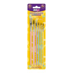 Pensule Strigo din lemn, Pastel, 6 bucati SSC175