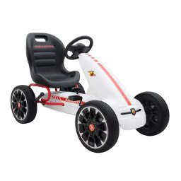 Kart Cu Pedale Pentru Copii, Scaun Reglabil, Abarth-White