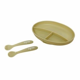 Set farfurie&lingurita , olive, U-Grow