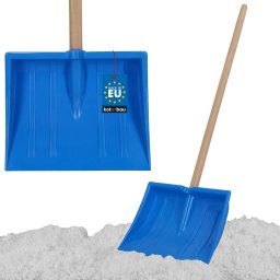 Lopată pentru zăpadă pentru copii cu mâner din lemn albastră