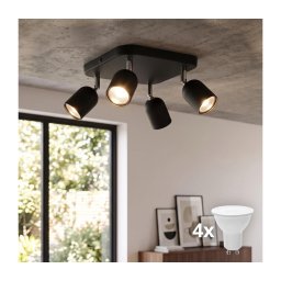 Spot LED TOP 4xGU10/10W/230V negru