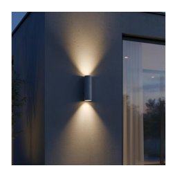 Ideal Lux - Aplica de exterior GUN 1xGU10/35W/230V 21 cm IP44 gri