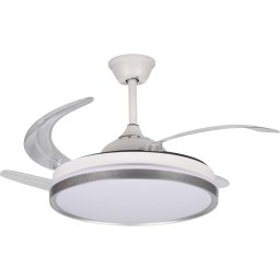 Kanlux 46372 - Corp de iluminat LED dimabil PLAVE cu ventilator, 36W, 230V, CCT, argintiu/alb + telecomandă