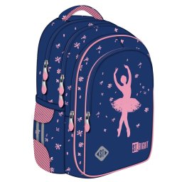 Ghiozdan Scolar Copii St.Right, BP58 Pink Ballerina, 4 Compartimente, Ergonomic, 22L, 40x28x18cm