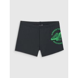 Slip Înot Junior 4F Boxer Briefs Negru/Turcoaz - Negru, 134/140