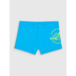 Slip Înot Junior 4F Boxer Briefs Negru/Turcoaz - Turcoaz, 146/152