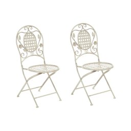 Produs Resigilat Set 2 scaune gradina pliabile Re-Bloom Bivio, metal, 43x52x93 cm, 120 kg, alb-galui - Verificat A