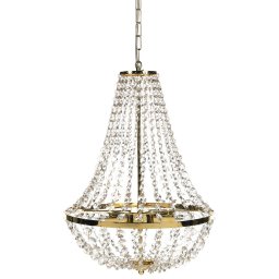 Produs Resigilat Candelabru Re-Bloom Diamante, fier/sticla acrilica, 40x40x110 cm, 2 lumini E14 max 40W, 230V, IP20, bec neinclus, auriu - Verificat A