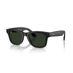Ochelari Smart Ray-Ban Meta WAYFARER, Marime L, Negru, 32 GB stocare, Camera Foto 12mp, 5 microfoane, difuzoare, Wifi 6, Meta AI, Standard, Clear-Grafit-Green Transitions, Negru-Mat