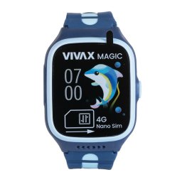 SmartWatch KIDS Vivax 4G MAGIC, Bluetooth 5.1, Rezistenta la apa, Procesor ARM Cortex-R5, 64 GB, Albastru Magic
