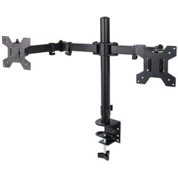 Suport monitor Esperanza ERW018, 2 monitoare, intre 10 si 27 de inch, 2 x 8 kg, Negru