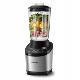 Blender Philips HR3760/00 Seria 7000, 1500 W, Lame noi ProBlend Plus, Vas din sticla cu nervuri, 3 viteze plus Impuls, Lame detasabile, capacitate 2 litri, Accesoriu tocator, Negru-Argintiu