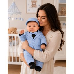 Costum de botez Zair Baby Blue