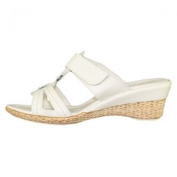Papuci dama, bej, casual, din piele naturala, cu platforma, Nicolis 60663-Bej (Marime: 40)