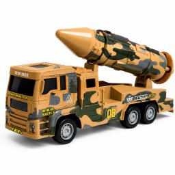 Camion Militar cu Rachetă pentru Copii, Jucărie Armata, 29 cm, Maro