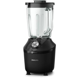 Blender Philips Seria 3000 HR2291/41, 600W, 2l, 2 viteze+Pulse, zdrobire gheata, Sistem ProBlend, accesoriu recipient sport, aplicatia NutriU, Negru