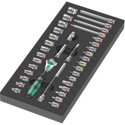 Set de biți 9720 1/4" cu clichet Zyklop 8000 A în inserție de spumă, 37 de piese