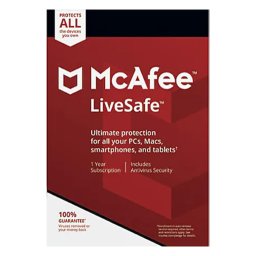 McAfee Livesafe, unlimited devices, 1 year