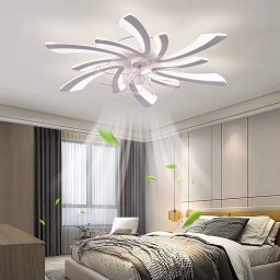 Lustra cu ventilator 114W LED Airia Alba 6