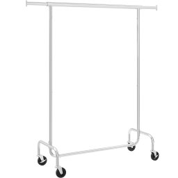 Suport pentru haine SONGMICS extensibil cu roti, inox argintiu, 110-150 cm