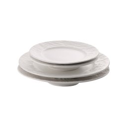 Set 6 farfurii pentru desert din ceramica alba, finisaj mat, 20,5 cm