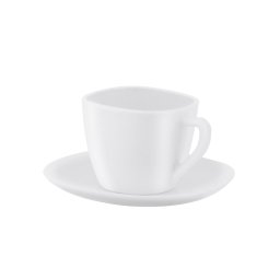 Set cesti cafea cu farfurii 12 piese Zass Gourmet 220 ml, alb