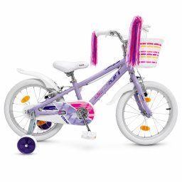 Bicicleta pentru copii Devron Cosmo 18 inch, mov, cu roti ajutatoare
