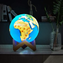 Lampa glob pamantesc 3D LED, cu 3 culori de lumina si încarcare USB