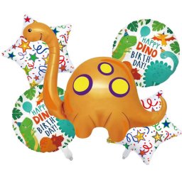 Set 5 baloane aniversare cu dinozaur pentru petrecere copii