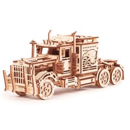 Puzzle 3D mecanic din lemn Big Rig, tir de colectie cu 485 piese
