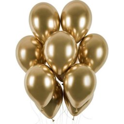Set 50 baloane din latex auriu cromat pentru petreceri elegante