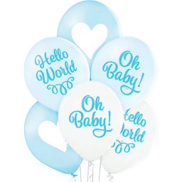 Set 6 baloane latex Oh Baby Boy pentru baby shower, 30 cm