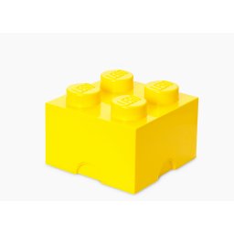 Cutie de depozitare LEGO 4 galbena pentru jucarii si piese, 25x25x18 cm