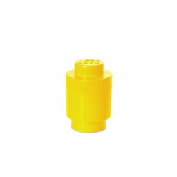 Cutie de depozitare rotunda LEGO galbena pentru jucarii si piese